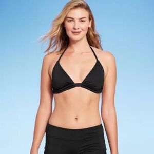 NWT Women's Double Tunnel Bikini Top - Kona Sol Large Black